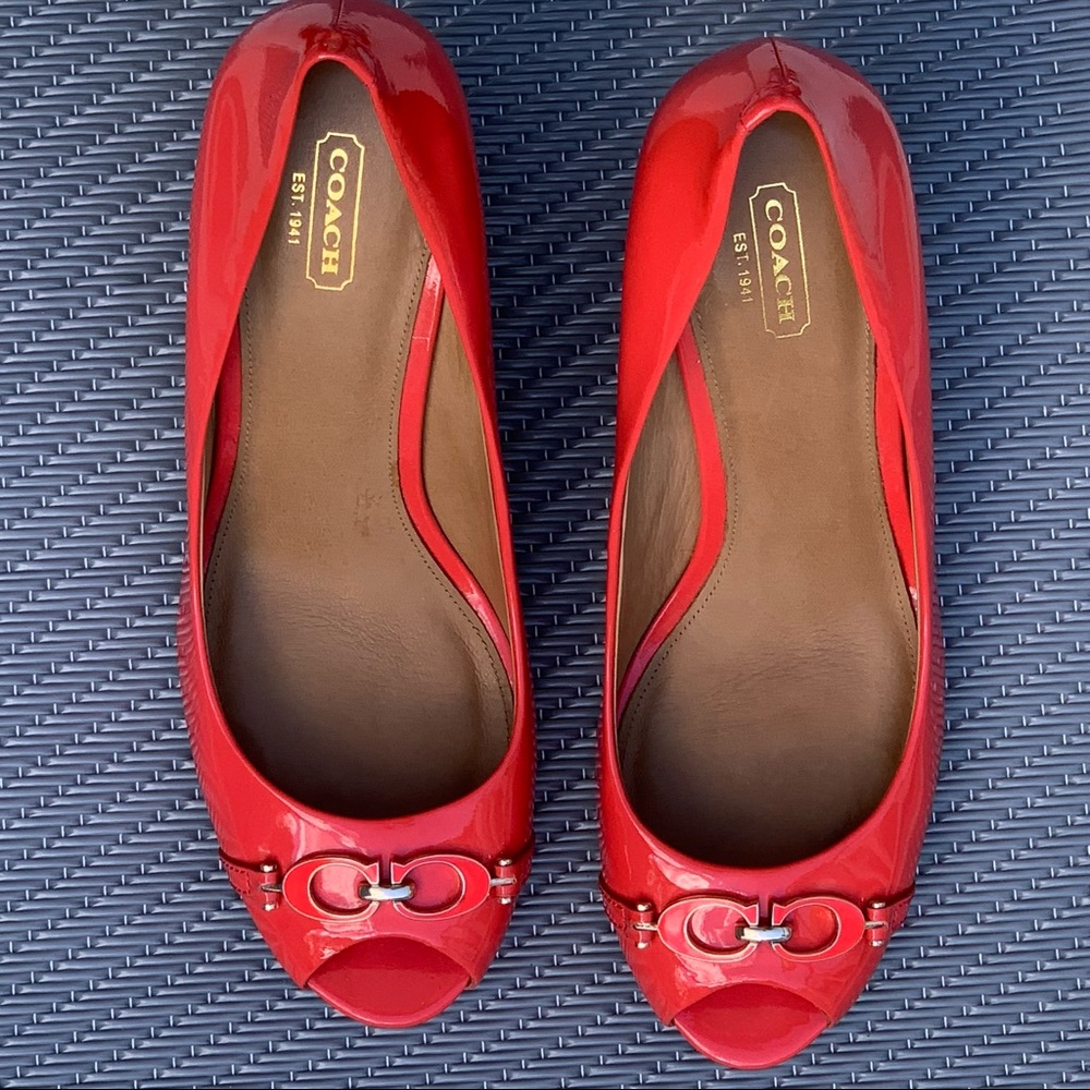 Coach peep toe wedges